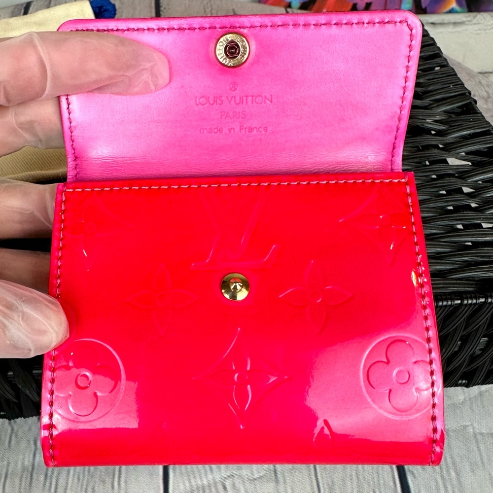 Louis Vuitton pink vernis leather ludlow card holder coin case - Picture 7 of 16